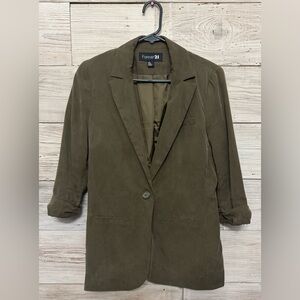 Forever 21 blazer jacket size S/P army green color